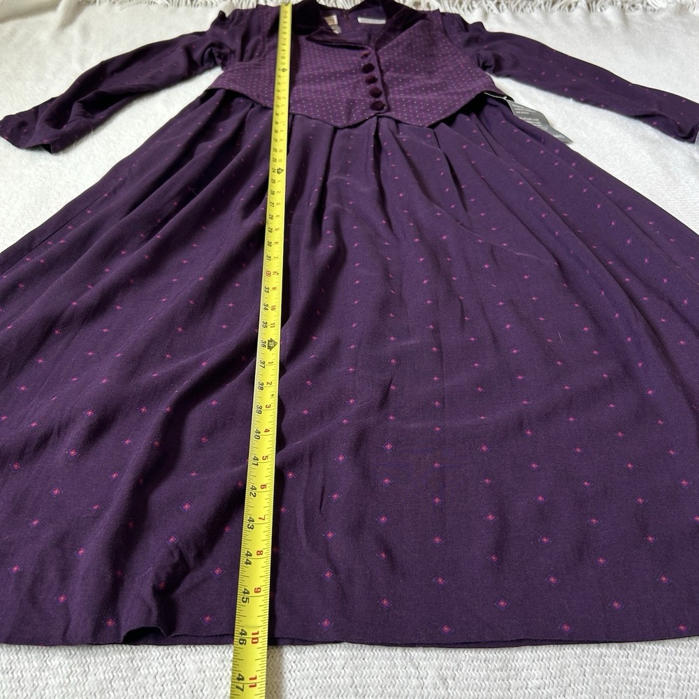 Vtg NWT  Midi Dress Vest Sz 12 Purple 80s 90s Secretary Goth Romantic Academia - Picture 7 of 11